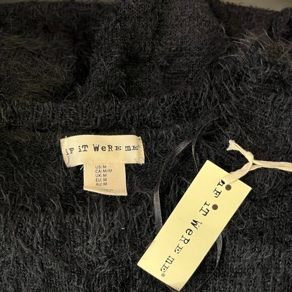 IF IT WERE ME Women's Soft Knit Black Sweater Dress - Size Medium - NWT - Picture 2 of 5